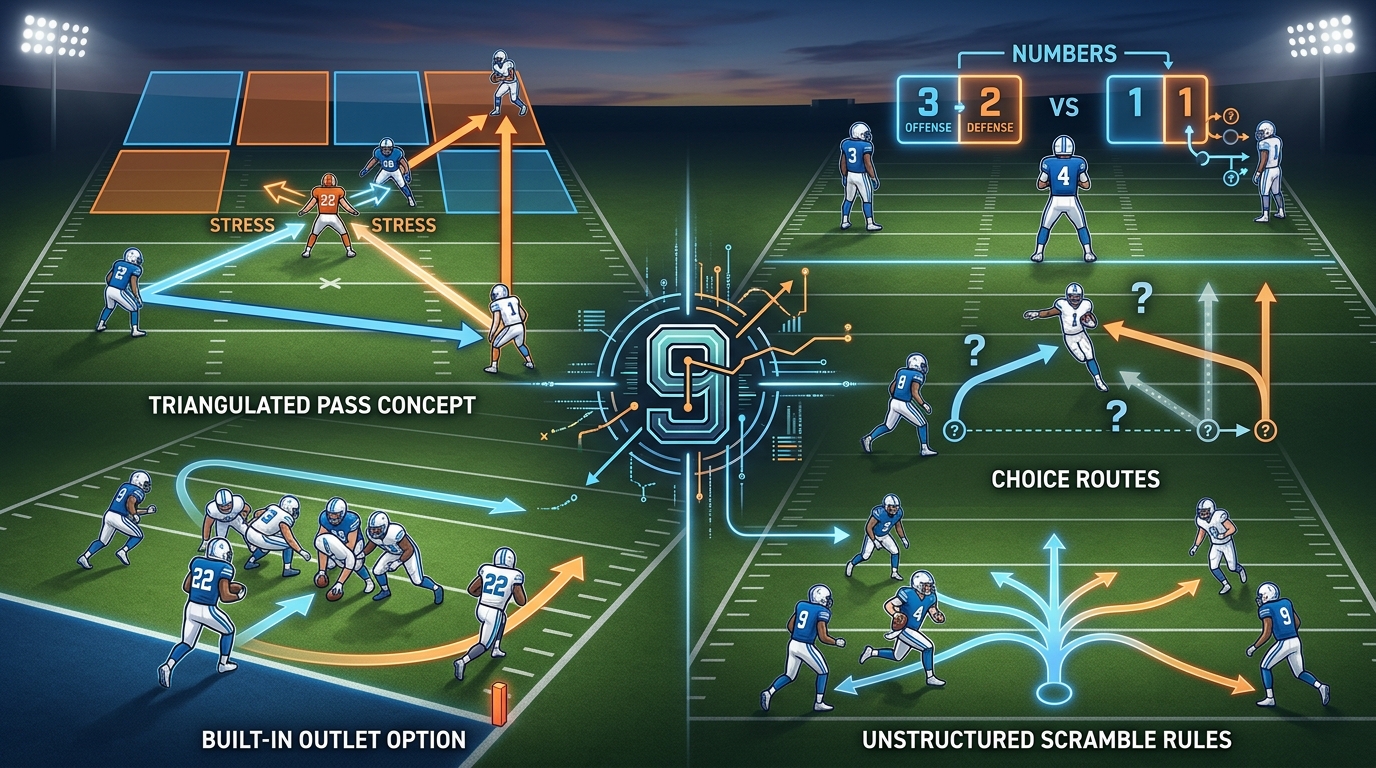 The 9-on-9 Play Design That Gives the Quarterback Multiple Options